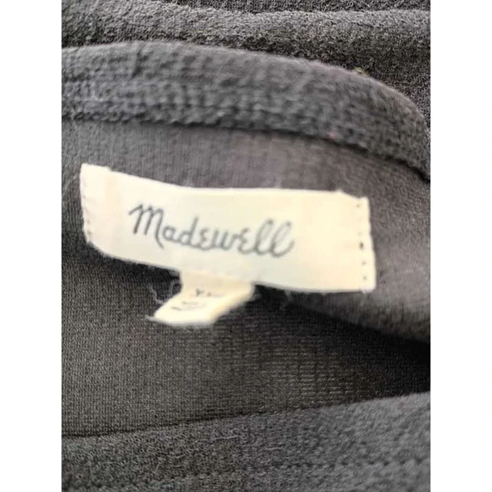 Madewell NWOT Square-Neck Puff-Sleeve Top Black Minimalist‎ Chic Fit Small S